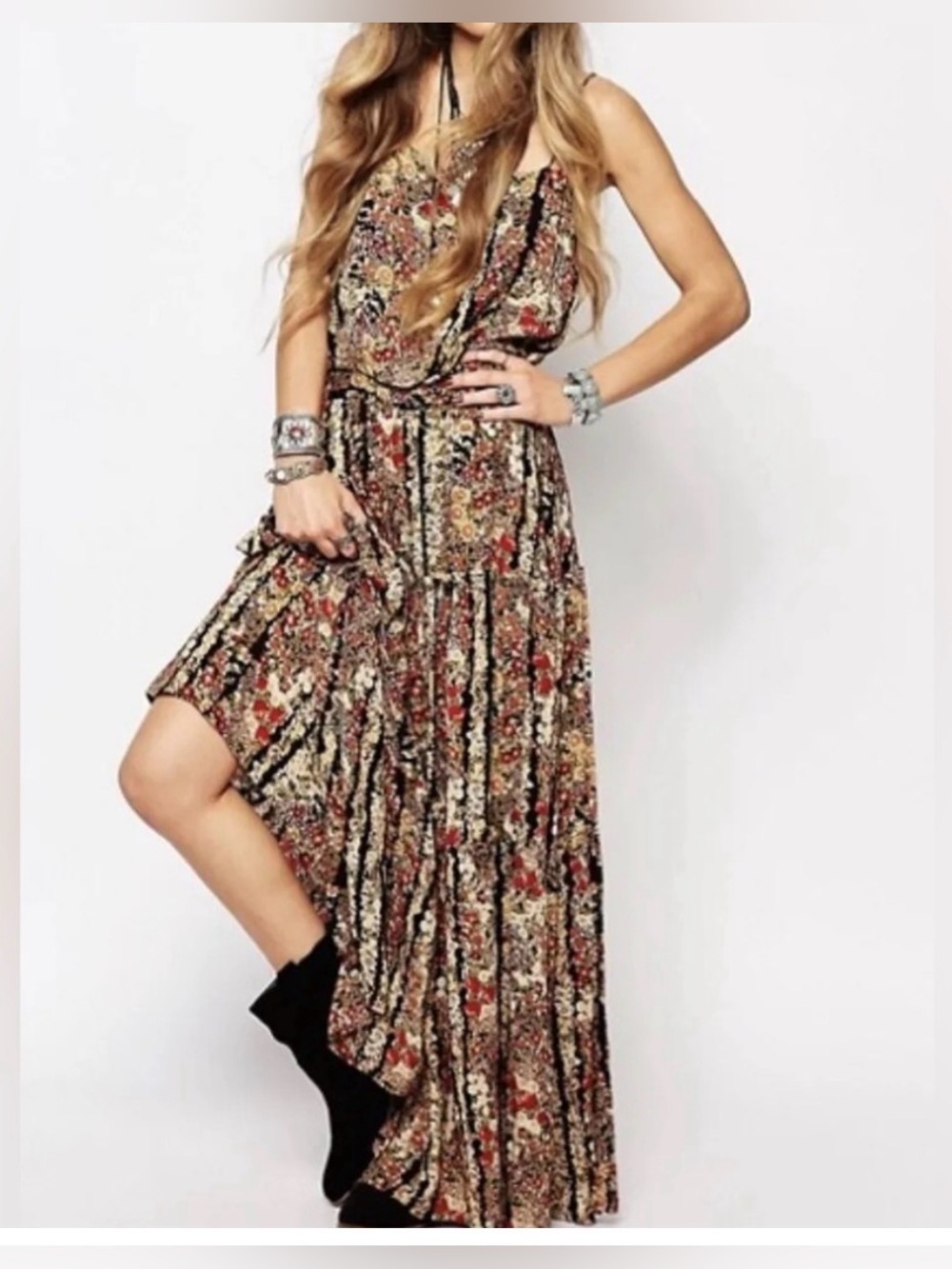 Free people Boho Floral Maxi Dress in Multicolor - XS